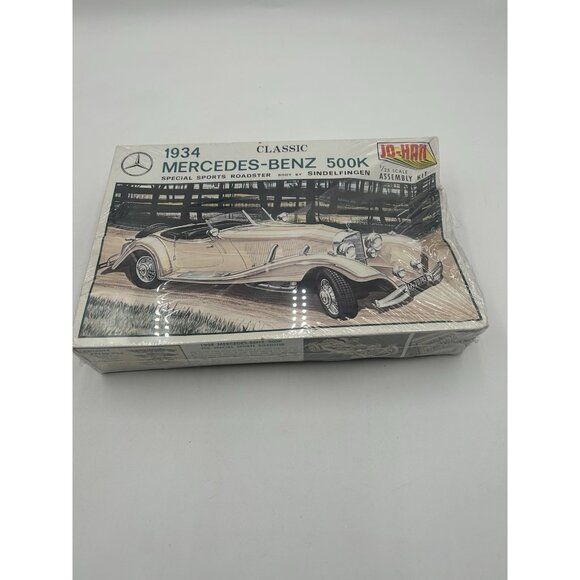 Jo-han 1934 Mercedes Benz 500k Classic Car Roadster Plastic Model Kit sealed - Picture 1 of 6